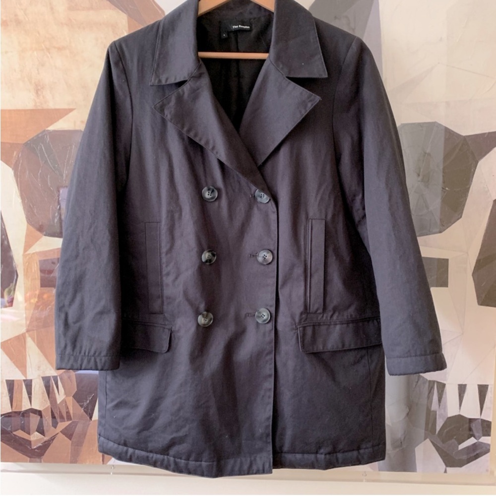The Kooples double breasted black over coat jacket
